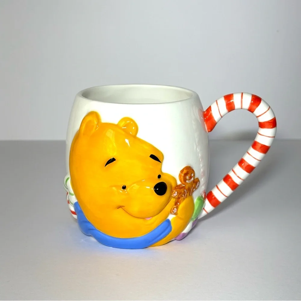 Winnie the Pooh Christmas Candyland Coffee Mug Set of 4 Ceramic Collectible - Picture 4 of 13